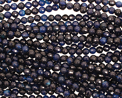 Cobalt Agate Faceted Round 6mm