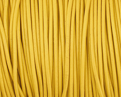 Yellow Round Leather Cord 2mm