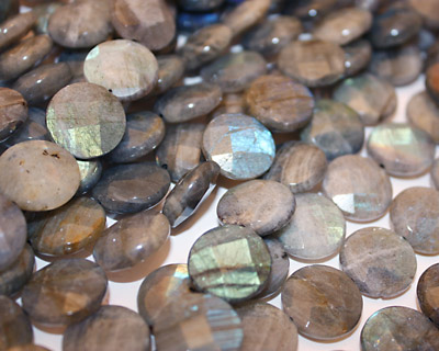 Labradorite Faceted Coin 16mm