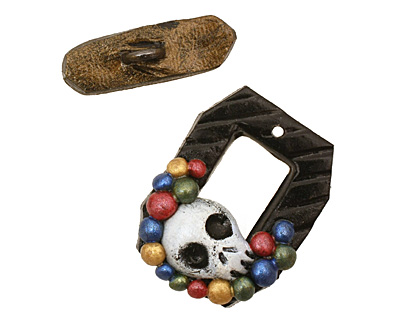 Poison Tree Polymer Clay Mardi Gras Toggle Clasp 27x22mm, 21mm bar