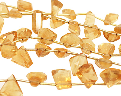 Citrine Faceted Freeform Drop 6-9x10-14mm