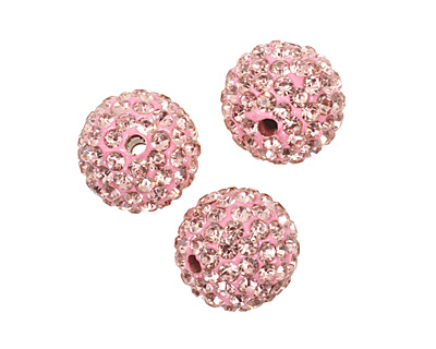 Light Rose Pave Round 12mm