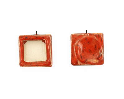 Jangles Ceramic Red Square Bezel 28-29x31-32mm