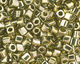 TOHO Gold Lustered Green Tea Cube 1.5mm Seed Bead