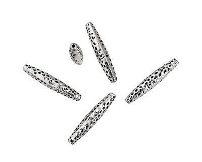 Pewter Textured Rice 35x7mm