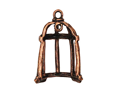 Ezel Findings Antique Copper Bird Cage Pendant 16x31mm