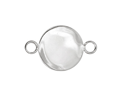 Silver (plated) Lipped Circle Bezel Link 18mm