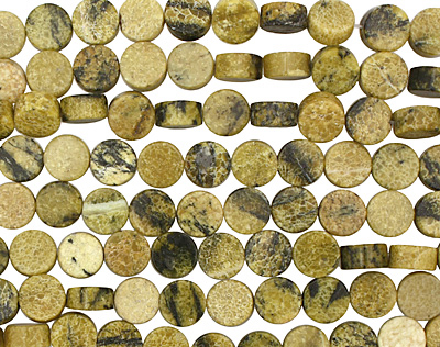 Yellow Turquoise Puff Coin 12mm