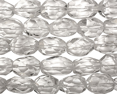 Rock Crystal Faceted Rice 30-32x22-25mm