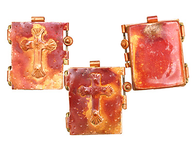 Patricia Healey Copper Cross Locket 40x44mm