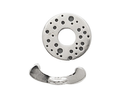 Saki Sterling Silver Bubbles Toggle Clasp 18mm, 22mm bar