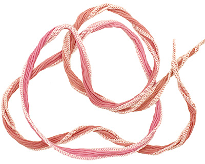 Mocha Pink Blend Hand Dyed 100% Silk Ribbon 1/2