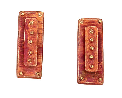 Patricia Healey Copper 3 Hole Raised Dots Bar 18x48mm