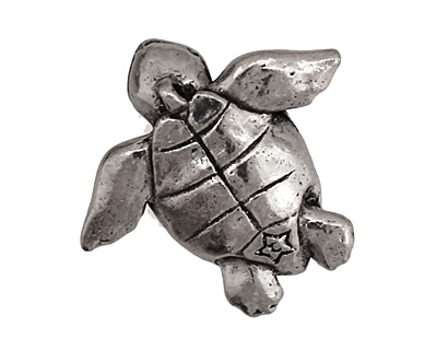 Green Girl Pewter Baby Honu Pendant 27x25mm