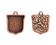 Nunn Design Antique Copper (plated) Crest Ensign Bezel Pendant 20x24mm