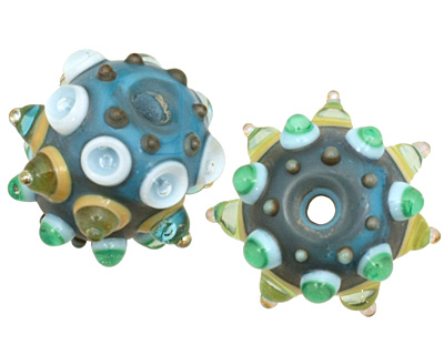 The BeadsNest Lampwork Glass Bumpy Bead 18-19x20-23mm