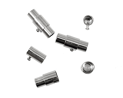 Silver (plated) Magnetic Locking Cord End Clasp 16x7mm
