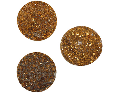 Druzy (metallic gold) Round Cabochon 30mm
