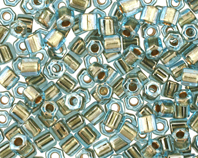 TOHO Aqua (with Gold Lining) Hex 11/0 Seed Bead