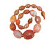 Rustic Orange Line Agate Faceted Rice Graduated 13-30x12-26mm