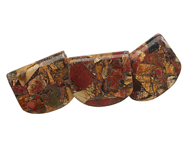 Red Creek Jasper w/ Pyrite Banner Pendant 43-48x34-38mm