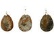 Copper Green Opal Flat Freeform Teardrop w/ Bail Pendant 33-37x43-47mm