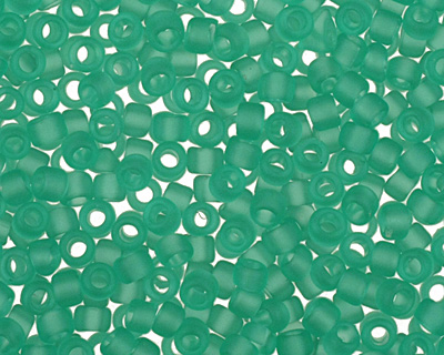 TOHO Transparent Frosted Dark Peridot Round 15/0 Seed Bead