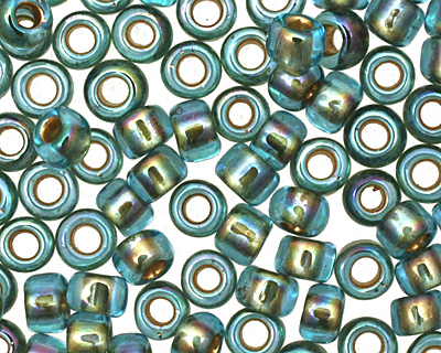 TOHO Rainbow Aqua (with Gold Lining) Round 8/0 Seed Bead