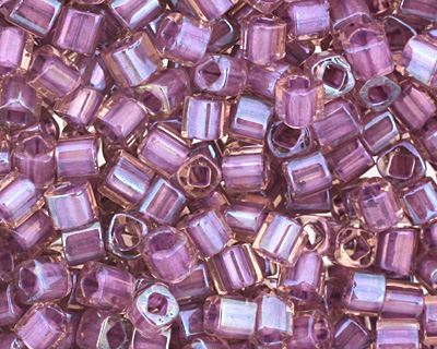 TOHO Rainbow Rosaline (with Opaque Purple Lining) Cube 1.5mm Seed Bead