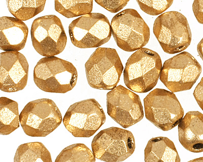 Czech Fire Polished Glass Matte Metallic Flax Round 3mm