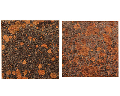 Lillypilly Mottled Raised Flower Embossed Patina Copper Sheet 3