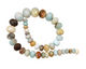 Amazonite Blk. Tourmaline Faceted Rondelle Graduated 6-16x10-20mm