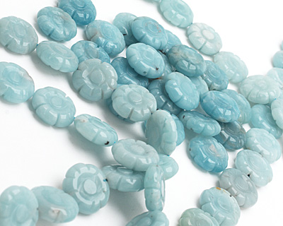Amazonite Carved Flower 18mm