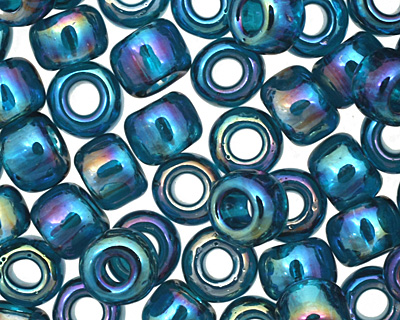 TOHO Transparent Rainbow Teal Round 6/0 Seed Bead