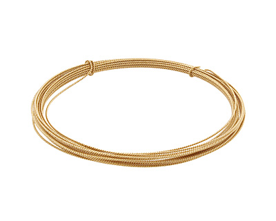 German Style Wire Non Tarnish Brass Fancy Round 21 gauge, 4 meters