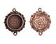 Nunn Design Antique Copper (plated) Mini Ornate Circle Bezel Link 25x19mm
