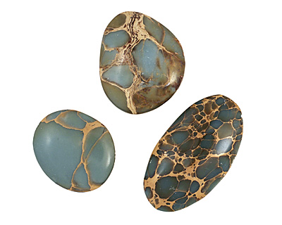 Blue Impression Jasper Freeform Cabochon 30-45x20-26mm