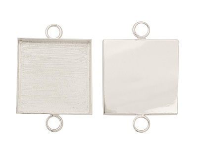 Silver (plated) Square Bezel Link 31mm