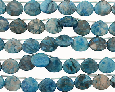 Larimar Blue Crazy Lace Flat Teardrop 18x25mm