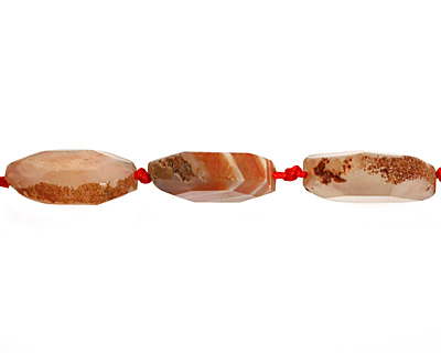 Red Line Agate Faceted Flat Freeform Slab 29-38x22-35mm