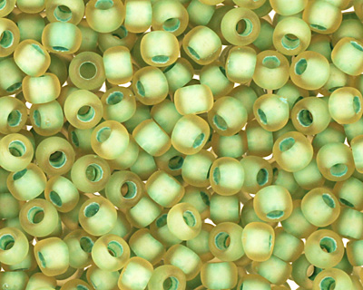 TOHO Jonquil (with Frosted Opaque Green Lining) Round 11/0 Seed Bead