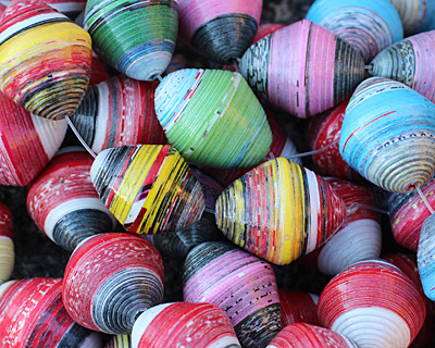 Paper Bead Bicone 18x22mm