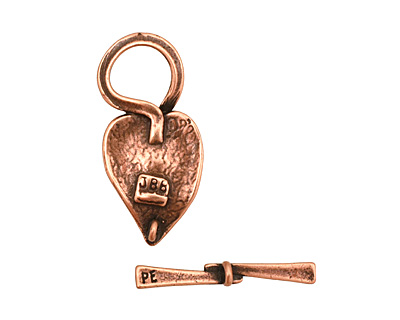 Antique Copper (plated) Simple Leaf Toggle Clasp 26x13mm