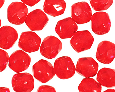 Czech Fire Polished Glass Siam Ruby Round 3mm