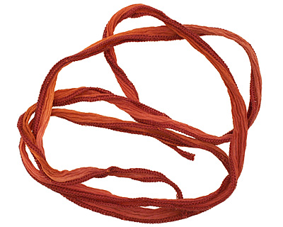 Sienna Sunset Hand Dyed 100% Silk Ribbon 1/2
