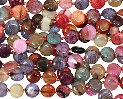 Rainbow Fire Agate Puff Coin 12mm
