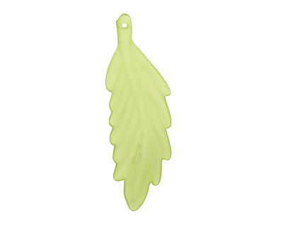 Lucite Apple Green Feathered Leaf 18x54mm
