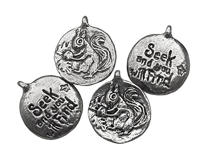 Green Girl Pewter Squirrel Pendant 21x24mm