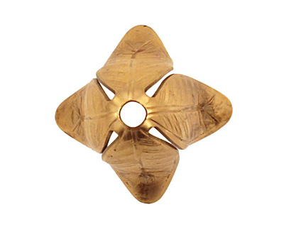 Brass Magnolia Leaf Bead Cap 18x14mm