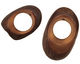 Tagua Nut Dark Brown Open Slice 33-45x24-36mm